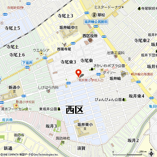 タイヤ館 寺尾付近の地図